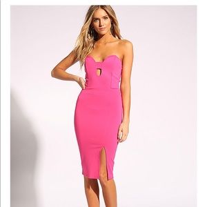 Fuchsia Sweetheart Cut Out Bodycon Dress